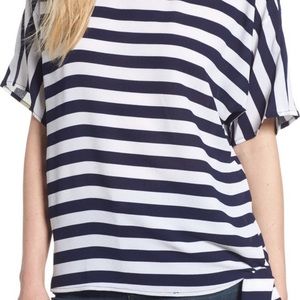 Michael Kors True Navy Stripe Tie Side Shirt